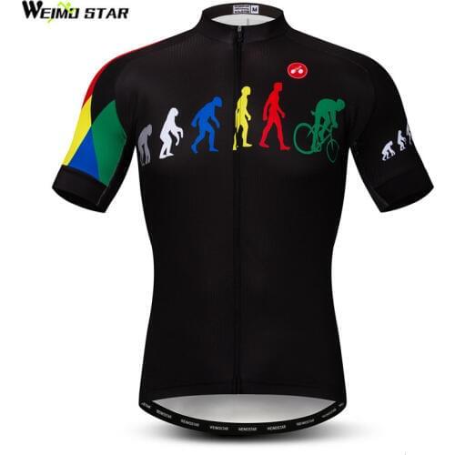 Weimostar Evolution Bike Cycling Jersey Men Summer Short Sleeve Mountain Bike Clothing Wicking MTB Bicycle Jersey Cycling Shirt