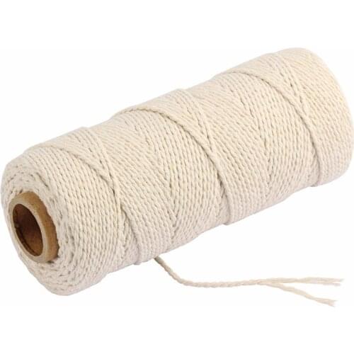 2.5mm Diameter Beige Cotton Twisted Cord 150 Meters/Roll Cotton Rope Craft Macrame Artcraft String DIY handmade Tying Wire Cord
