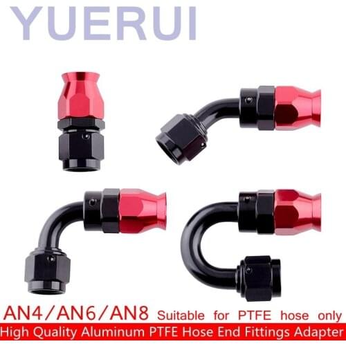 High Quality AN4 AN6 AN8 Aluminum Fuel Line Swivel Female AN to AN PTFE/TPFE Hose End Fittings Adapter