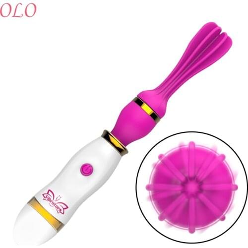 12 Speed Tongue Licking Vibrator G-Point Stimulator AV Stick 360 Degree Rotation Female Masturbator Sex Toys for Woman