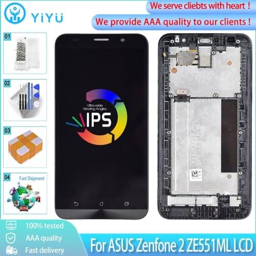 5.5'' AAA quality LCD For ASUS Zenfone 2 ZE551ML LCD Display Touch Screen Digitizer Replacement For ASUS ZE551ML Z00AD Screen