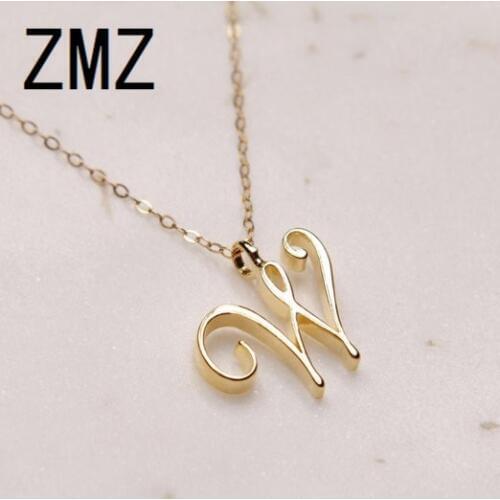 ZMZ 50pcs/lot 2019 Europe/US fashion English letter pendant lovely letter W text necklace gift for mom/girlfriend party jewelry