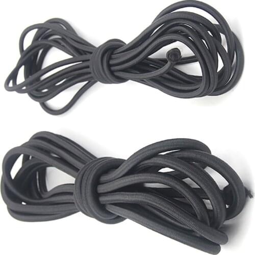 10 meters Round elastic binding ropes. Elastic rope. Coarse rubber band. Black ropes