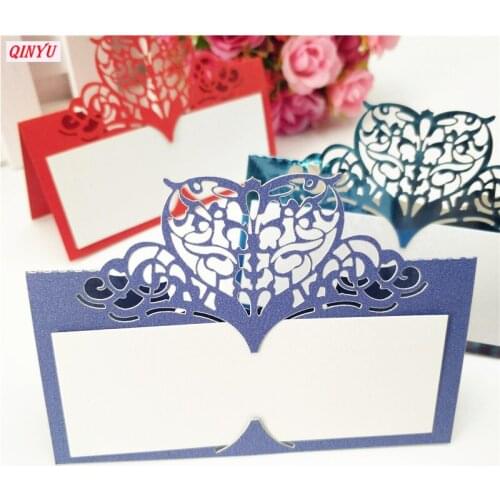 100Pcs Laser Cut Wedding Table Cards Names Place Card Wedding Table Decoration Place Seat Cards Birthday Invitation 6ZSH871