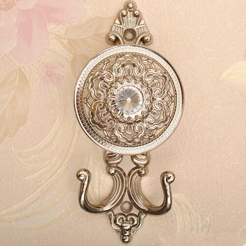 2 Pcs / Pair Wall Hook for Curtain Tieback Tassel European Style Iron Art & Crystal 4 Colors Accessories