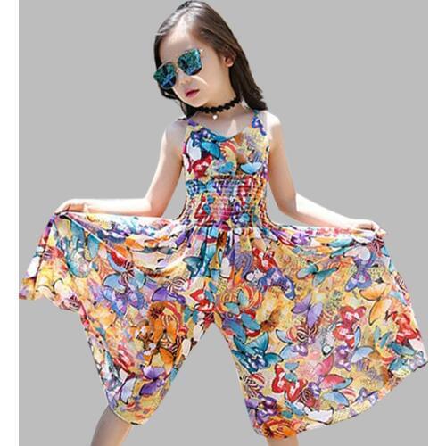 2018 Brand New Girls Dresses Bohemia Children Dresses Girls Summer Floral Party Dresses Teenage Girls Clothing For 6 8 12 Years