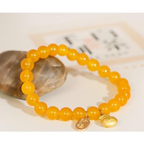 2020 Classic Stone Beads Bracelets For Women Fashion Charm Gold Copper Pendant Bnagles Bracelet Jewelry
