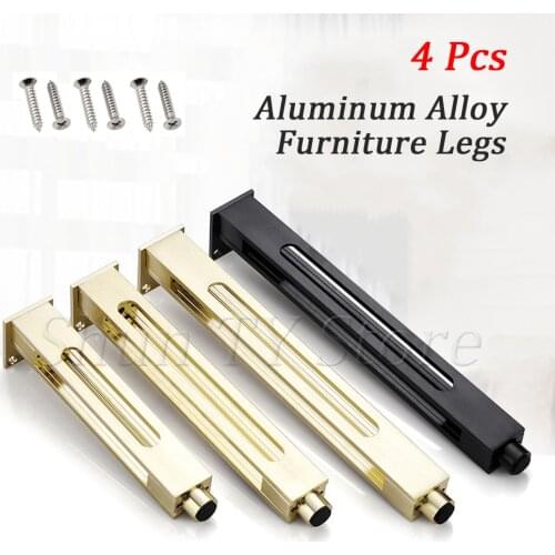 4 Pcs Modern Style Adjustable Aluminum Furniture Legs As Sofa Table Couch Desk TV Stand Coffee Table Cabinet Legs Table Legs