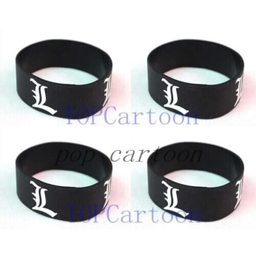 50 pcs Black Death Note Wristband Silicone Promotion Gift Filled In Color Bracelet s01