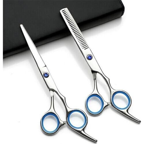 6 inch Stainless Steel Cutting Thinning Styling Tool Hair Scissors Salon Hairdressing Shears Regular Flat Teeth Blades 30