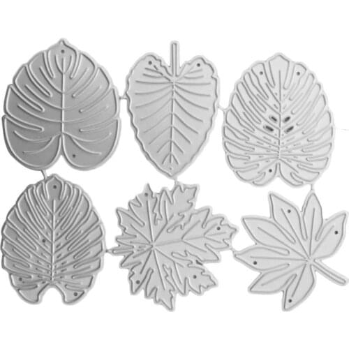 6PCS Leaf Metal Cutting Dies Cut Die Mold Coration Scrapbooking Craft Dies Paper Craft Knife Mould Blade Punch Stencils