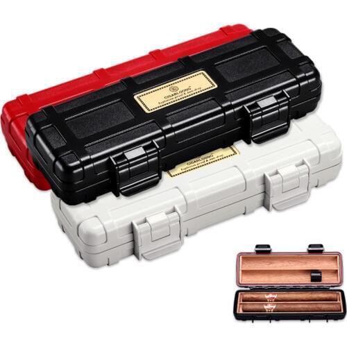 Free ship black white red Cigar Humidor Travel Portable Cigar Box case 2 sticks cigar packets CL-082