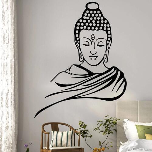 Buddha Religion Wall Sticker Bedroom Living Room Buddhism Meditation Wall Decal Kitchen Dinning Room Vinyl Home Decor