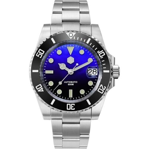 San Martin Water Ghost Diver Watch Automatic 600M Luxury Sapphire Men Mechanical MOP Dial Ceramic Bezel Lume Date Wrist Watches