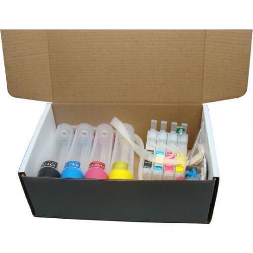For Epson Workfor WF-3620 / WF-3640 / WF-7610 / WF-7620(for AUS) CISS with Permanent Chip--4 Cartridges(10ml),4 Bottles(100ml)