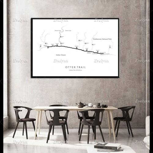 Otter Trail Map |Otter Trail Poster |South Africa Hiking |Trail Map Art |Relive your Adventures Modern Home Decor Prints Canvas