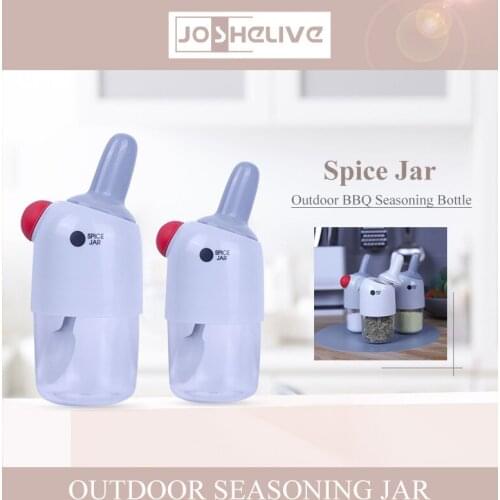 Seasoning Tank Sealed Damp Proof Lid Spoon Integrated Outdoor Barbecue Seasoning Bottle Spice Box Storage Container KitchenTooI