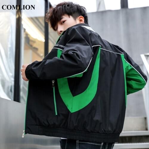 COMLION Spring Autumn Mens Bomber Jackets Casual Male Outwear Windbreaker Stand Collar Jacket Mens Baseball Coats
