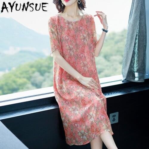 AYUNSUE 2020 Summer Dress Casual Plus Size Dress Elegant Floral Midi Ladies Dresses New Arrival O Neck 4xl Vestidos Pph134