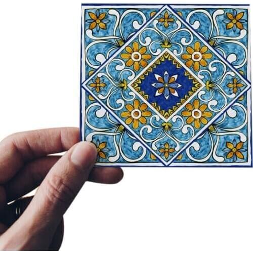 LUDA 20Pcs/Lot 3D Europe Style Tile Wall Sticker Kitchen Bathroom Toilet Tiles Waist Line Art Mural Floor Diagonal Wall Decals