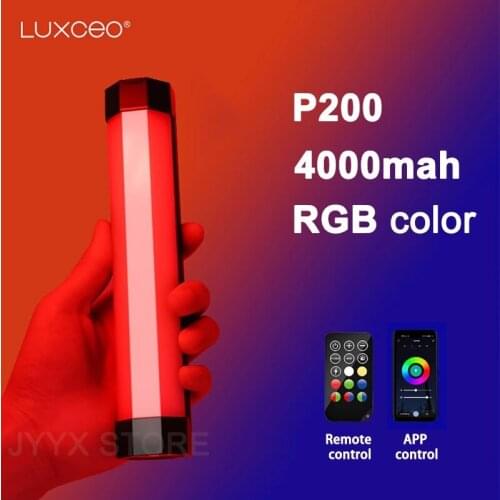 LUXCEO P200 LED Photography Light Handheld RGB Light Tube Stick Video Soft Light APP Remote Control VS 6C Pavotube