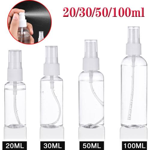 20/30/50/100ml Refillable Bottles Empty Spray Bottle Portable Travel Container Transparent Plastic Perfume Bottle spray Atomizer