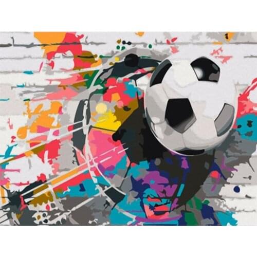 Painting By Numbers Dropshipping Football Blue Frame 40x50CM Figure Decor Posters and Prints Modern Living Room Artwork Picture