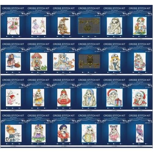 Top 4.87usd So styles Patterns Counted Cross Stitch 14CT Cross Stitch Set Cross-stitch Kit Embroidery Needlework 2