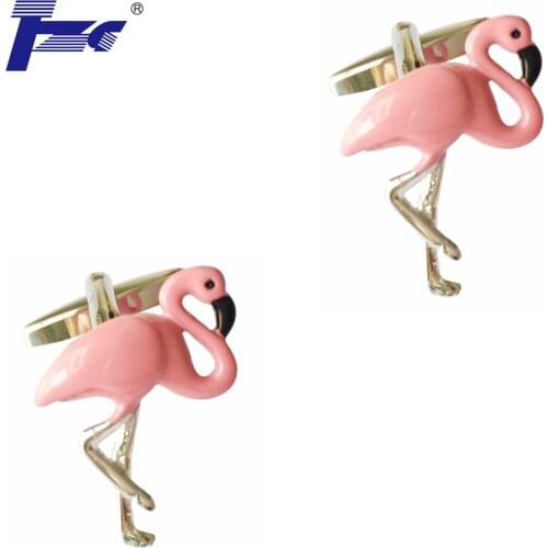 New Arrival Pink Flamingo Cufflink Cuff Link 2 Pairs Free Shipping Promotion TZG Brand