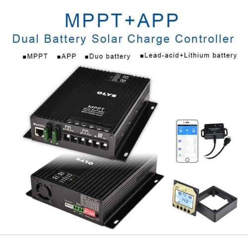 NEW 12V/24V MPPT Solar Charge Controller Bluetooth Conect LCD Display Solar Panel Charge Regulator Dual Battery Charging For RV