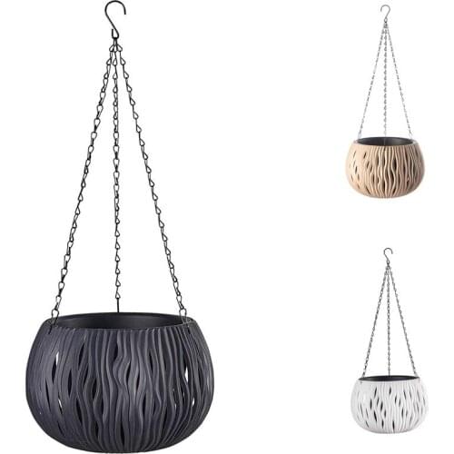 Hanging Flower Pot with Drainage Hole and Chain-Very Suitable for Home Garden and Yard Plant Decoration