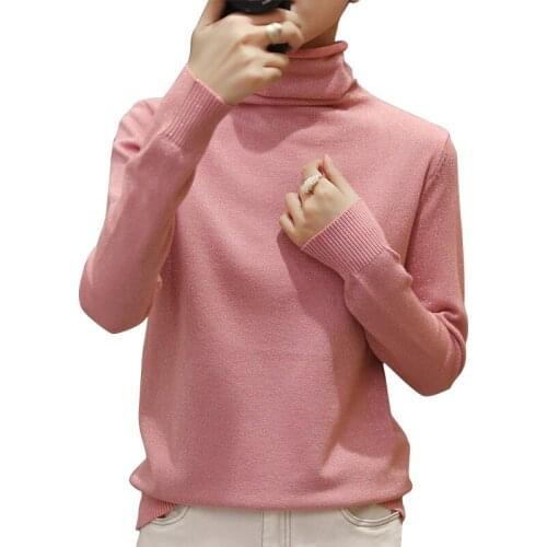 Bright Sequined Turtleneck Women Pullover Sweater 2020 Autumn Winter Korean Streetwear Pull Femme Hiver Knitted Jumper