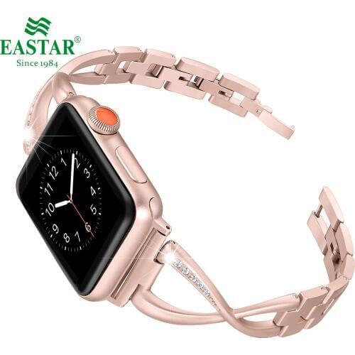 Eastar Women Watch Band For Apple Watch 5 Bands 38/42mm 40/44mm Diamond Aluminum alloy Strap For iwatch Series 4 3 2 1 Bracelet