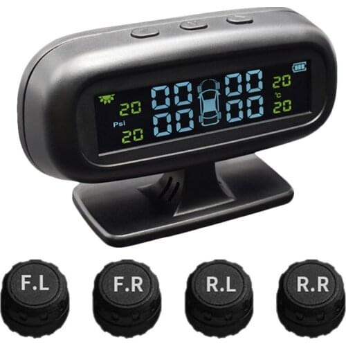 Car Tire Pressure Monitoring System Car TPMS Solar Power Digital Gauge With LCD Color Display Car Alarm Tire Pressure