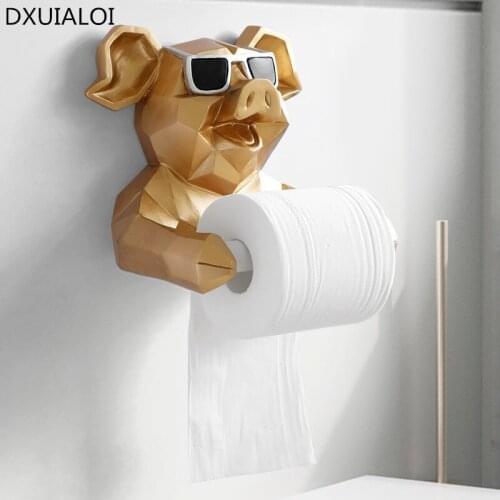 Nordic Animal Skull Sculpture Pendant Tissue Support Bathroom Wall Home Decoration Film Box Support Wall Paper towel holder