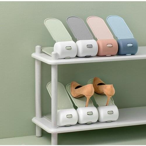 Shoe Slots Stackable Adjustable PP Cabinet Closet Stand Storage Rack for Home