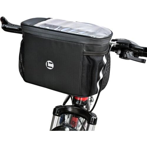 Bike Handlebar Bag Touch Screen Phone Holder Bicycle Front Frame Storage Pack with Reflective Strap