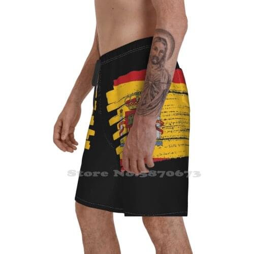 Spain Grunge Flag Design Loose Thin Beach Sports Shorts Spain Friend Depicts Womens World Kids Grunge Hockey Volleyball