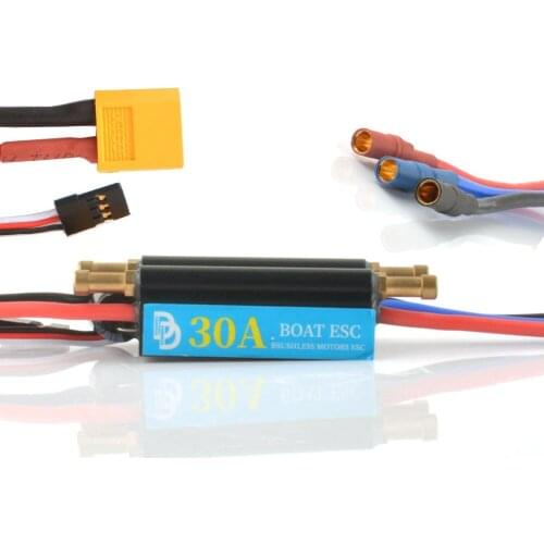 DD 30A Waterproof Brushless ESC Electronic Speed Controller with XT60 and 3.5mm Banana Head Connector for Model Ship RC Boat