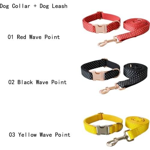 Wave Point Dog Collar Dog Leash Engraved Pet Name Retailing Special Ethnic Style Colorful Handmade Soft