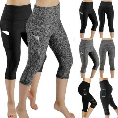 Womens High Waisted Yoga Pants Fitness Leggings with PocketWorkout Gym Sports Trousers