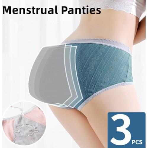 Mid High Waist Female Panty Menstrual Panties Physiological Pants Leak Proof Women Underwear Period Cotton Breathable Briefs