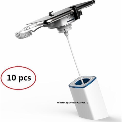 10 Pcs Retail Store Mobile Anti-Theft Security Cell Phone Display Stand Holder With Retractable Cable Recoiler And Clamp Gripper