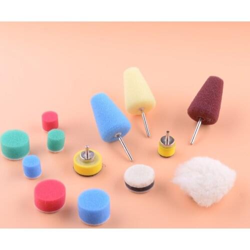 13Pcs Colorful Car Buffing Polishing Cleaning Sponge Wheel Pad Tool Fit For Drill Accessories