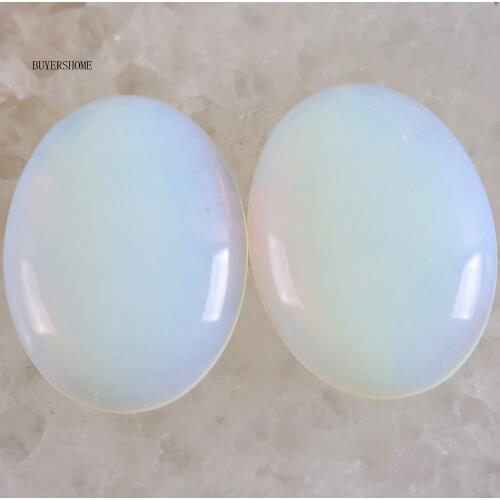2Pcs/Lot 22x30MM Oval Natural Stone Bead White Opal CAB Cabochon For Jewelry Making DIY Bracelet Necklace K510
