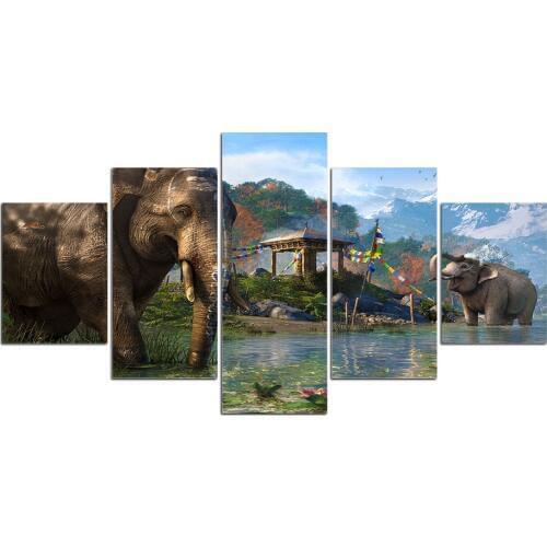 2019 New 5D Diamond Painting Full Square round 3D Diamond Embroidery Africa Elephant Animal Landscape Diamond Mosaic Sales