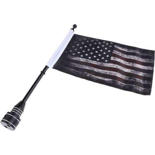 AMERICAN US FLAG 15'' Pole Motorcycle Bike Universal Luggage Mount