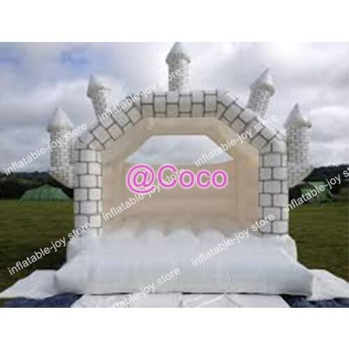 Free air ship to door, 4x3m inflatable jumping house for kids,commercial white bounce castle for sale