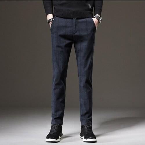 Pants Men Autumn Winter Fashion Commerce Casual Pants Men Straight Business Suit Trousers Brand Mens Pant Size 27- 38