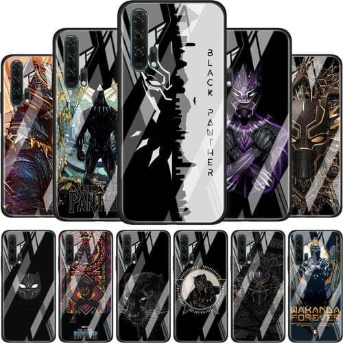 Black Panther Art Tempered Glass Cover For Honor 30 20 10 9X 8X Lite Pro Plus Phone Case Coque Shell